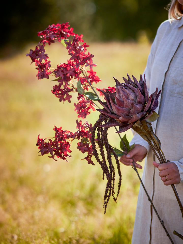 Protea Stilk, Lilla, Kunstig Blomst