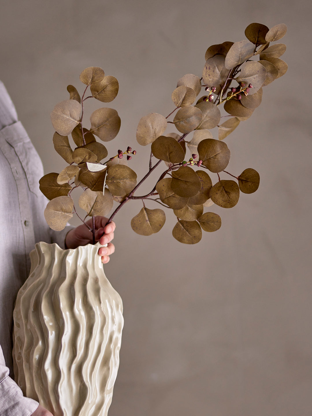 Eucalyptus Stilk, Brun, Kunstig Blomst