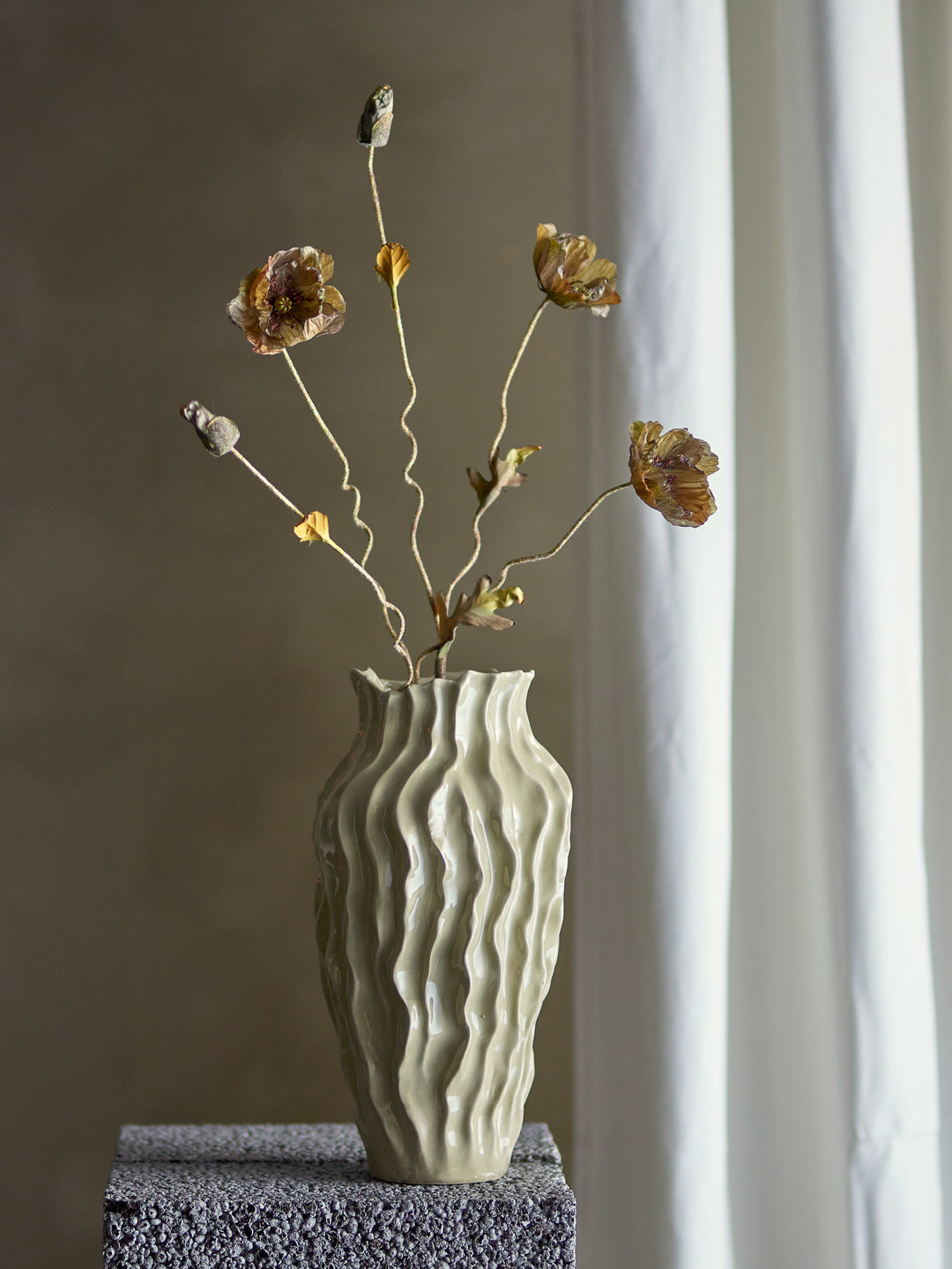 Poppy Stilk, Brun, Kunstig Blomst