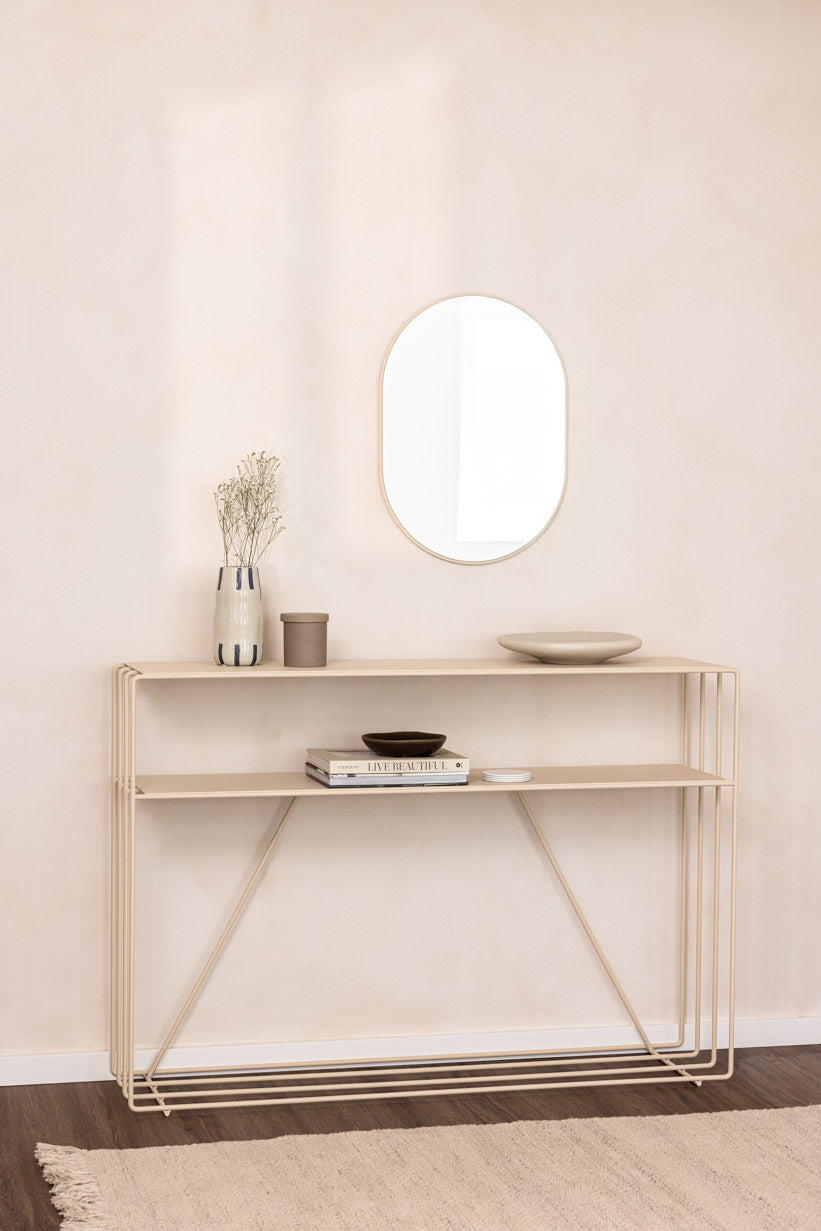 Cremefarbene Konsole zur Aufbewahrung und Dekoration im Wohnbereich – Designstore