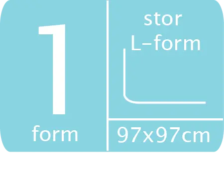 Kvalitets forhængsstang L-form 200 x 100 cm