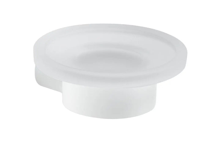 Hvid væghængt sæbeskål