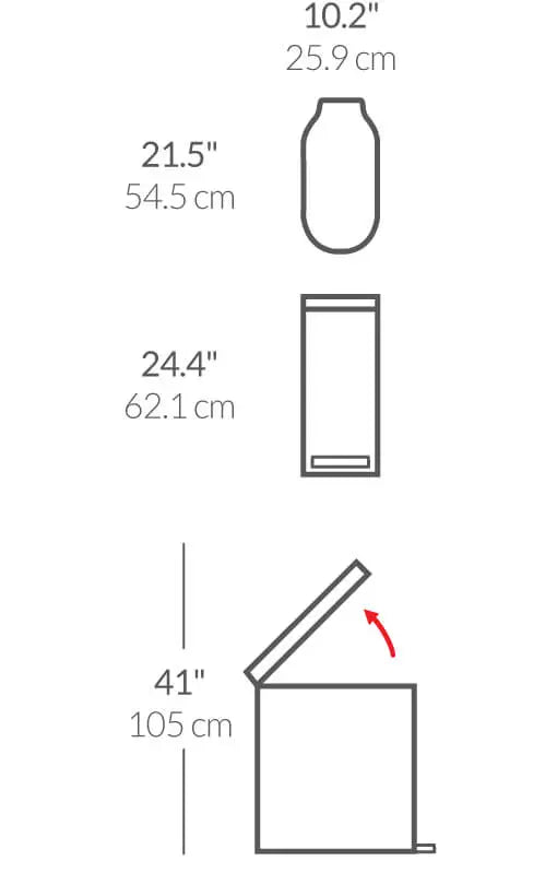 Smal pedalspand tegning