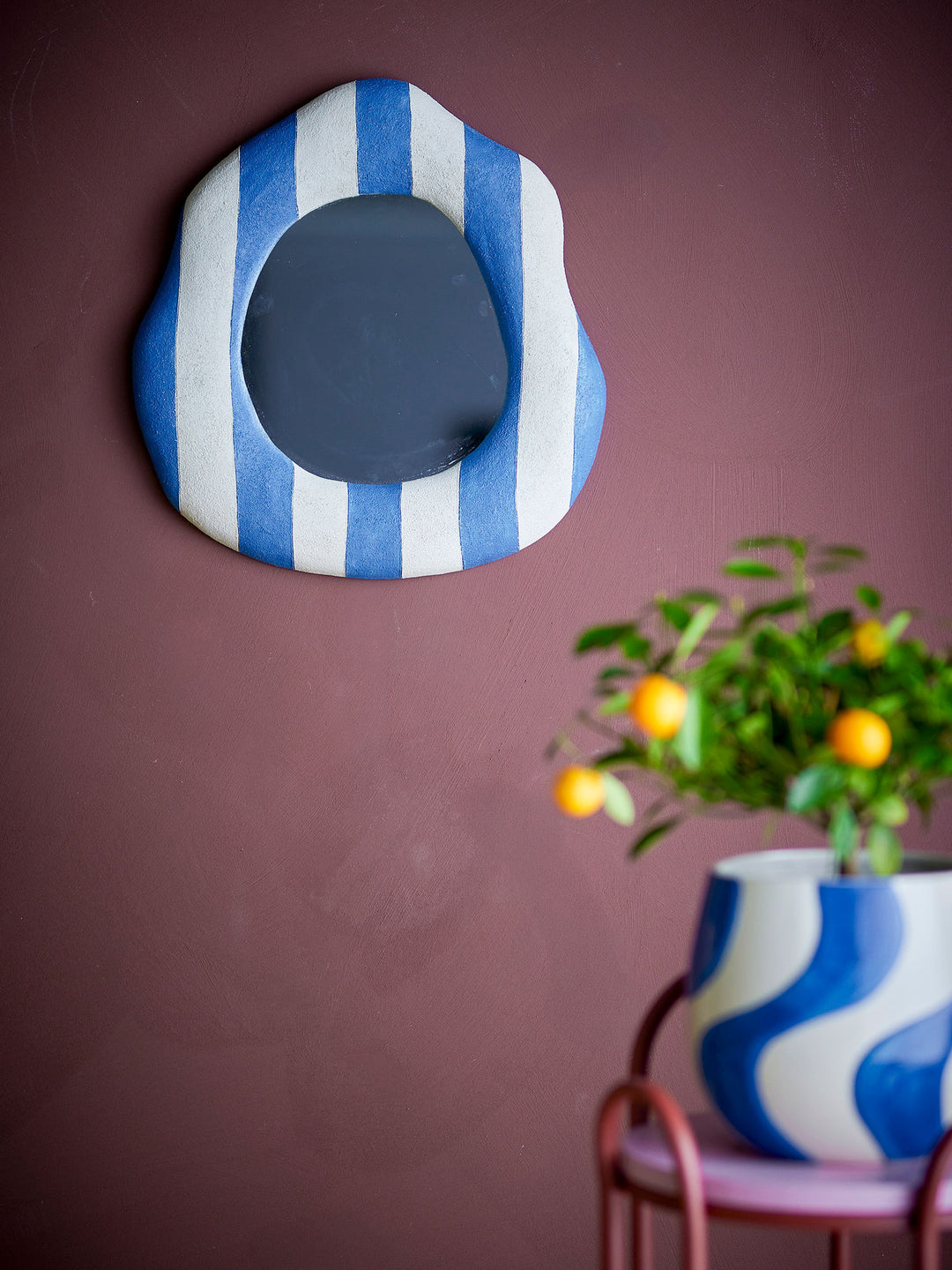 Travis Vægspejl, Blå, Polyresin