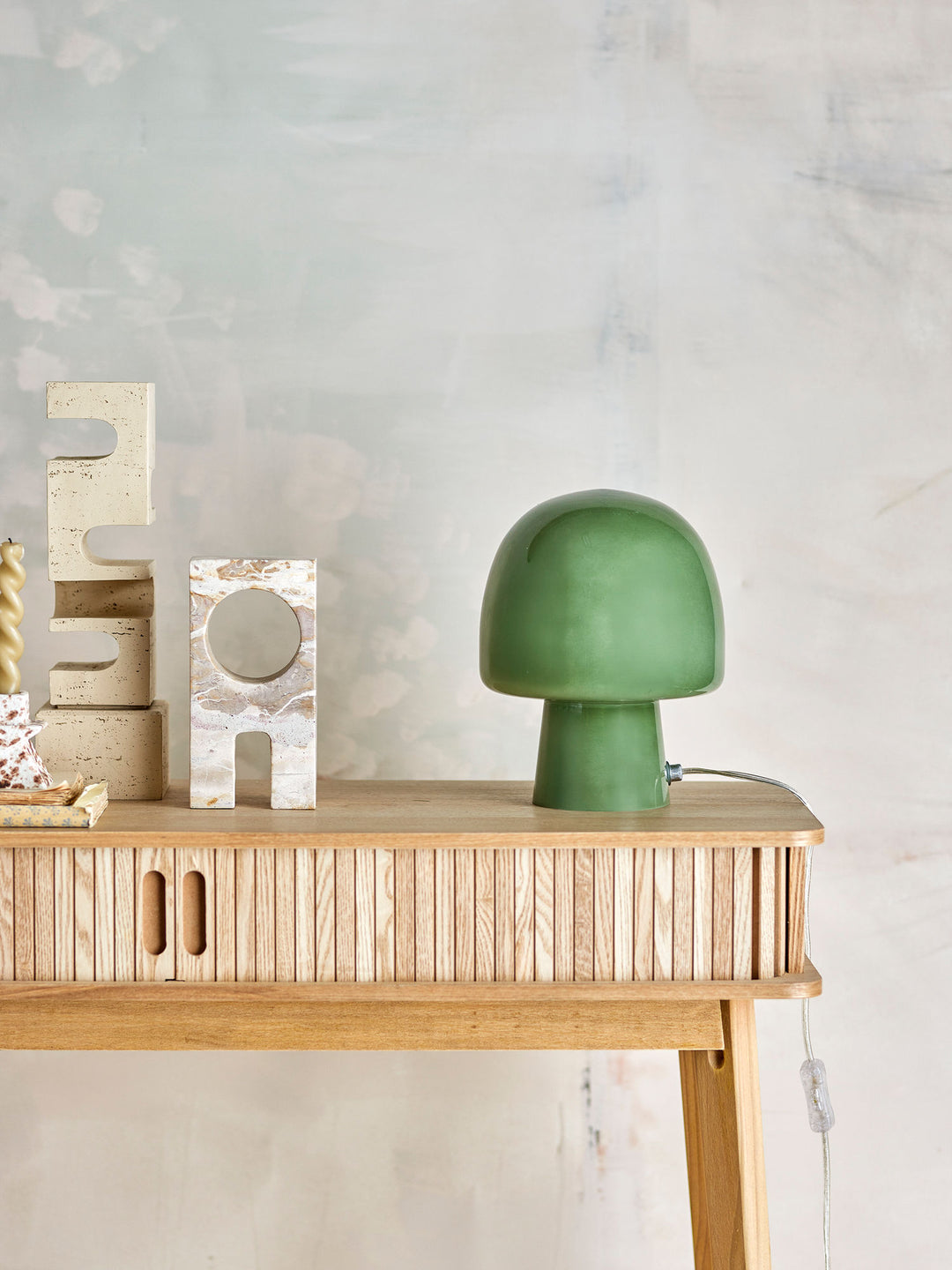 Paddy Bordlampe, Grøn, Glas