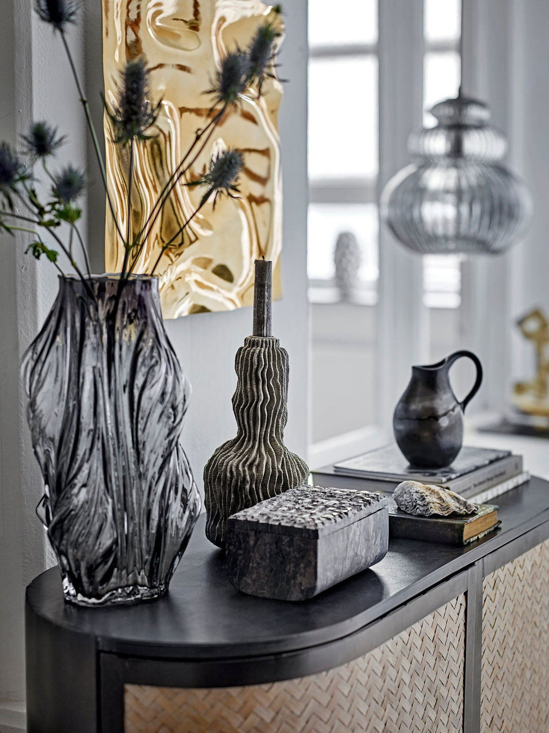 Tulla Vase, Grå, Glas