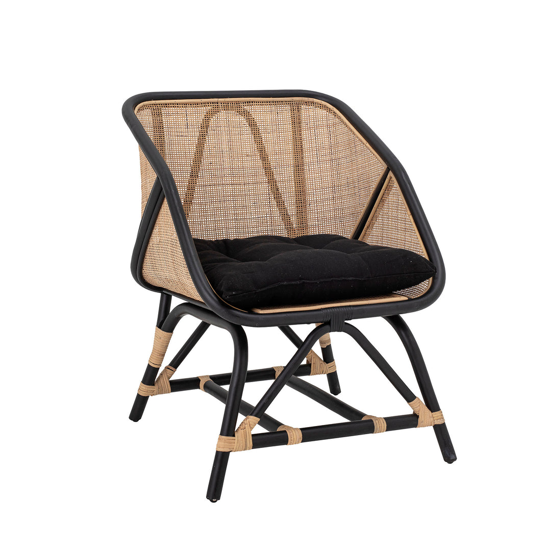 Loue Loungestol, Sort, Rattan