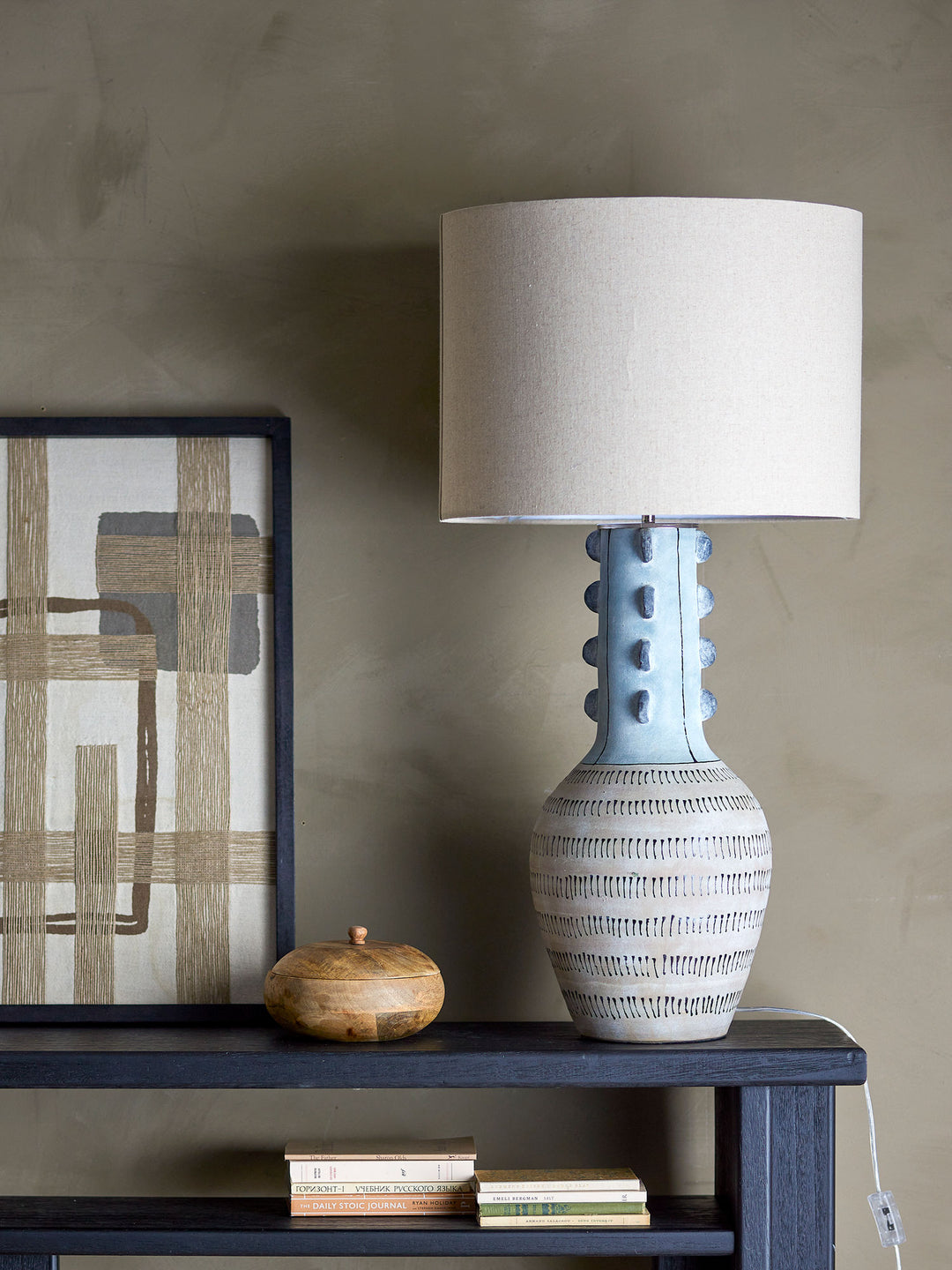 Gadiela Gulvlampe, Blå, Stentøj