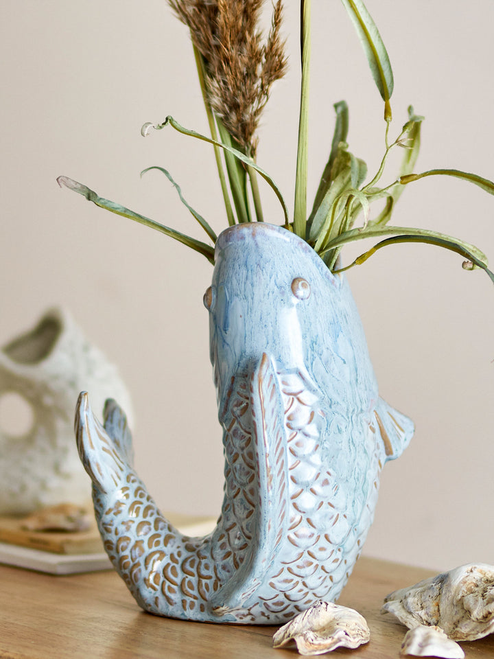 Hiro Vase, Blå, Stentøj