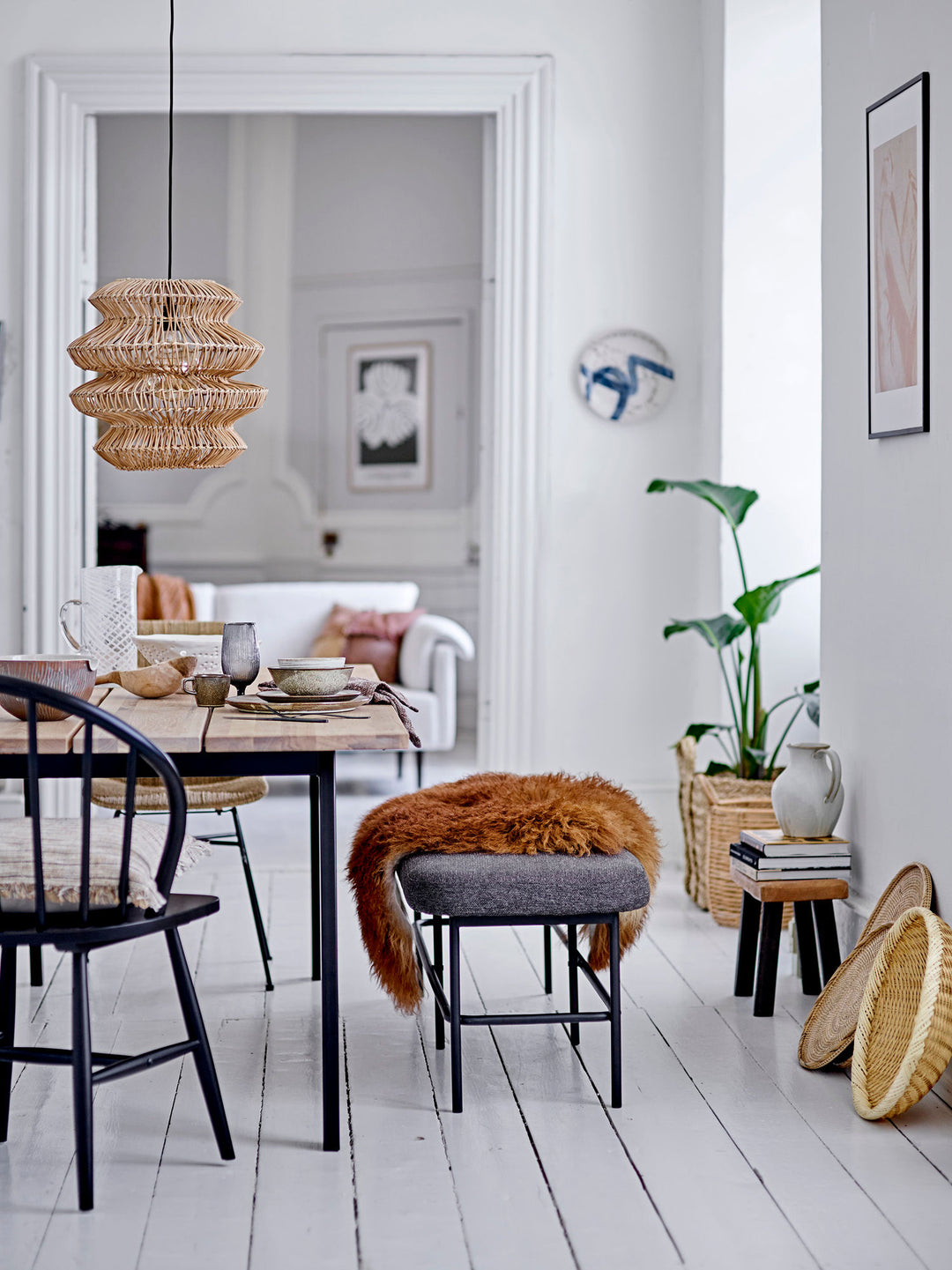 Farell Bænk, Grå, Polyester