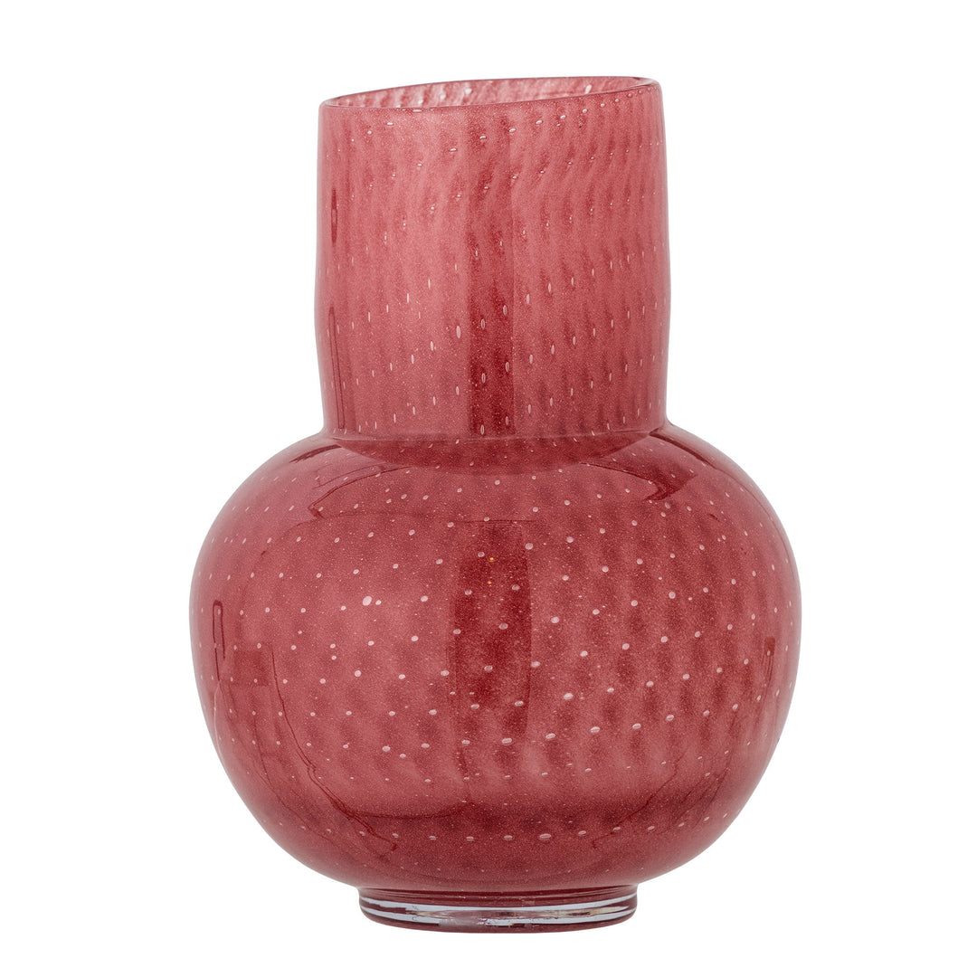 Roscoe Vase, Rosa, Glas