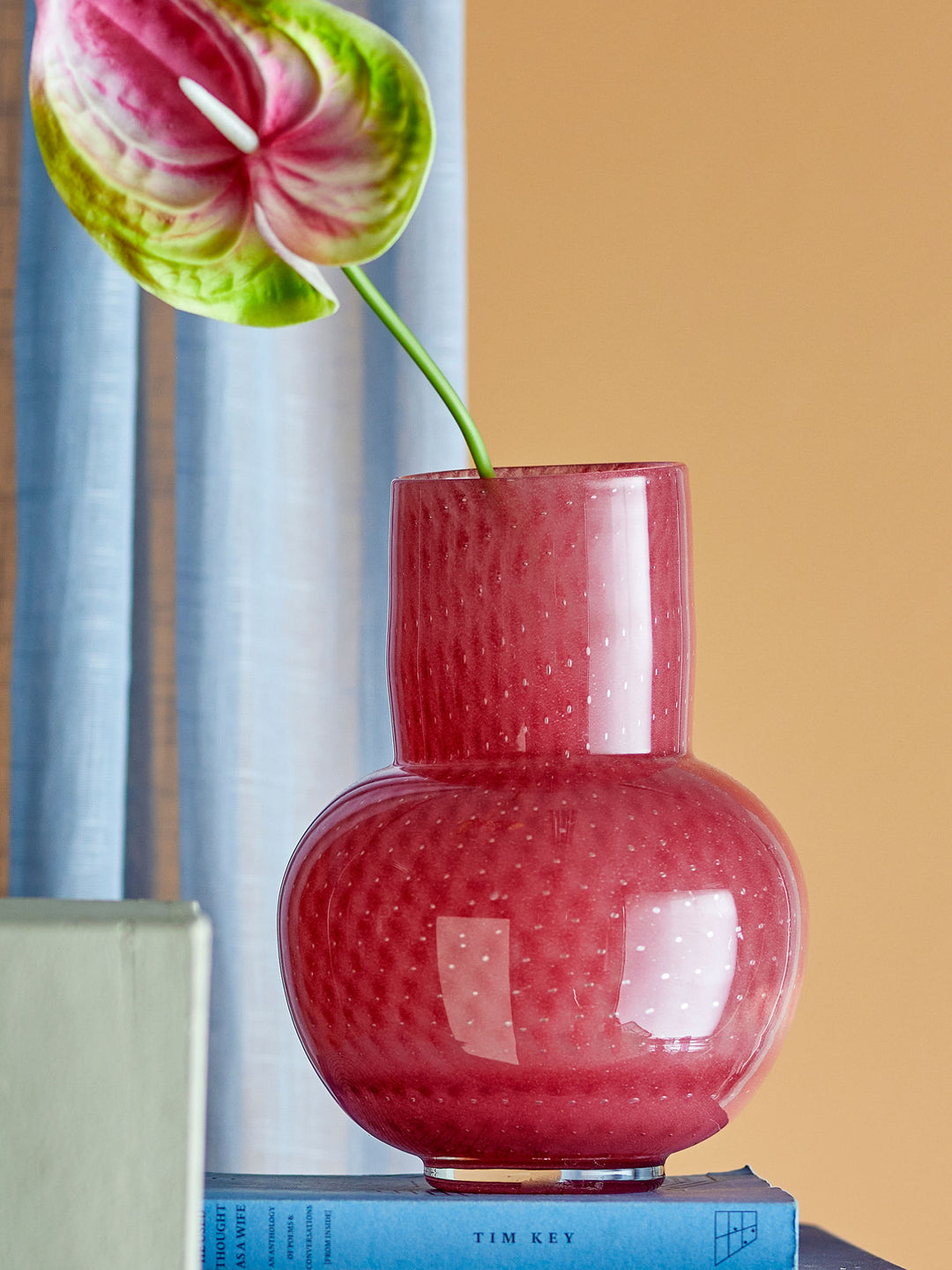 Roscoe Vase, Rosa, Glas