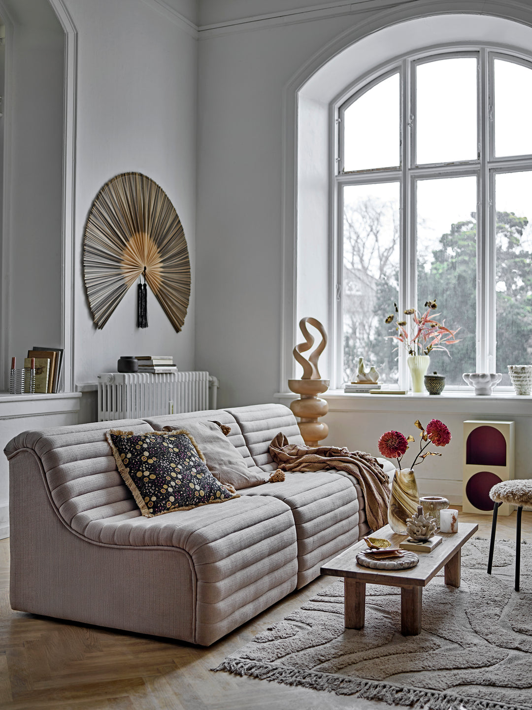 Bloomingville sort vifte væg deko