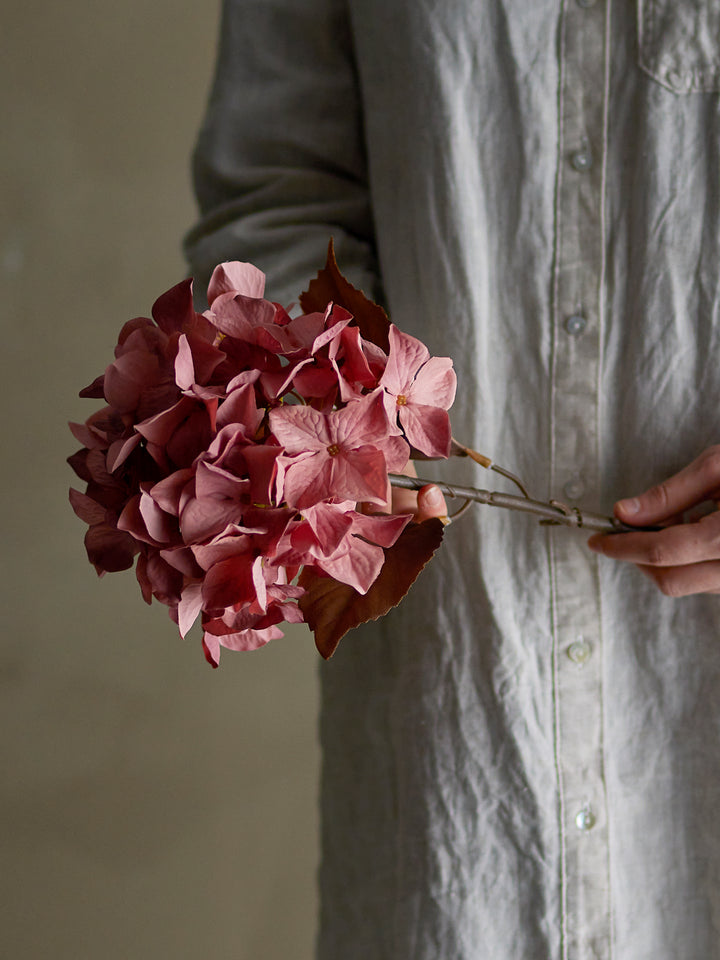 Hydrangea Stilk, Rosa, Kunstig Blomst