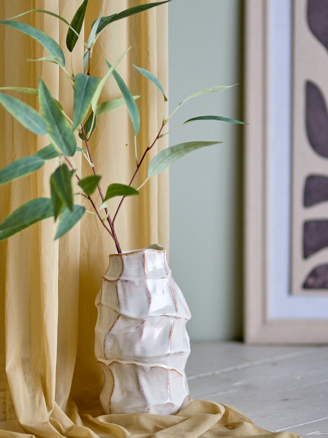 Dolores Vase, Hvid, Stentøj