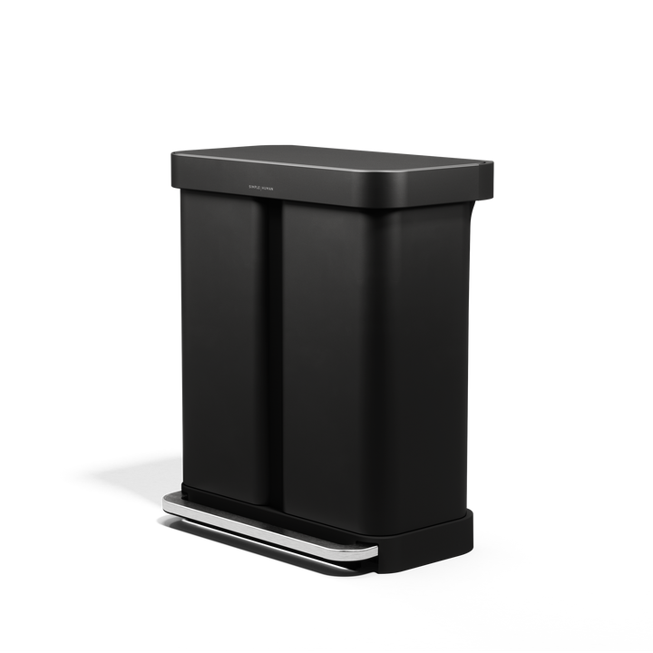 58l (34/24) pedalspand med to rum og poselomme - sideprofil - simplehuman