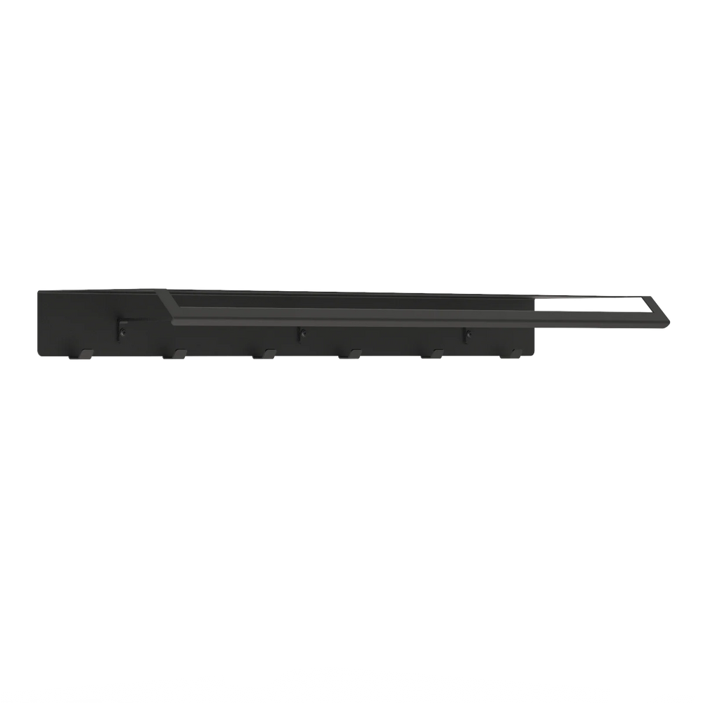 LYON knagerække i sort metal 97 cm – moderne knagerække med hylde og 6 kroge