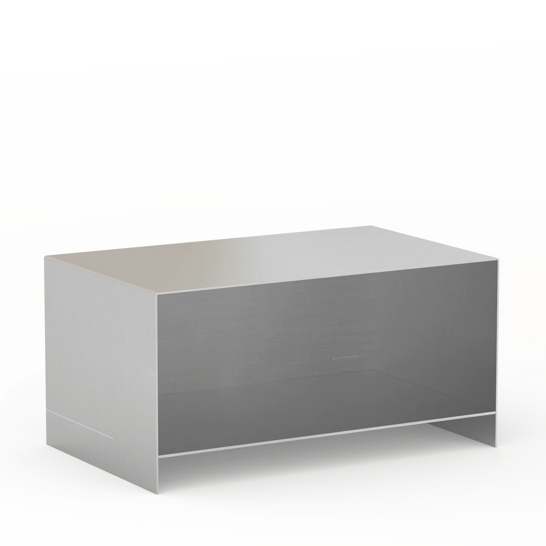 RAWW modul opstillet lodret – fleksibelt sidebord i industrielt aluminiumsdesign