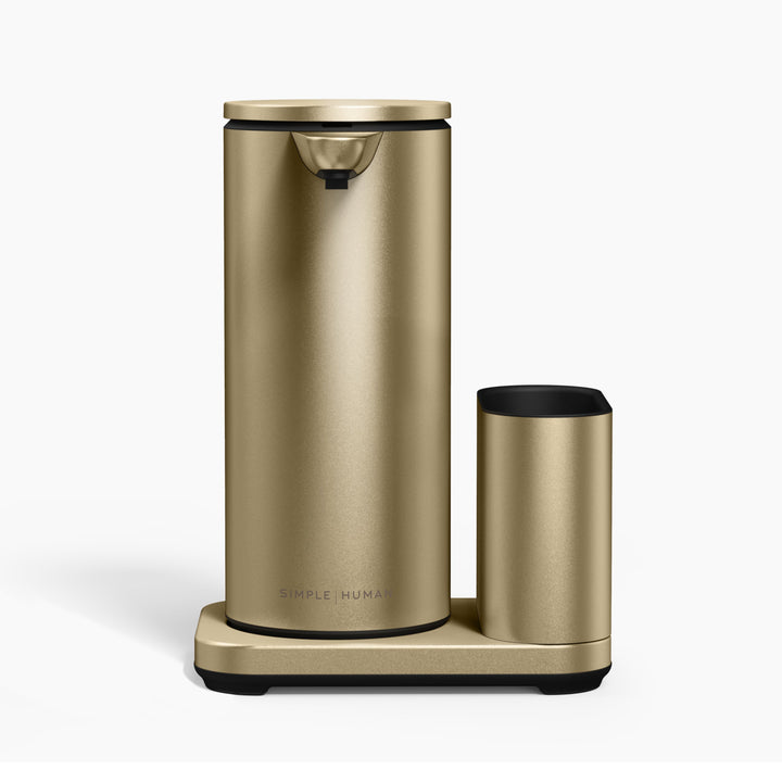 simplehuman 414ml genopladelig sensorpumpe med holder i badeværelset