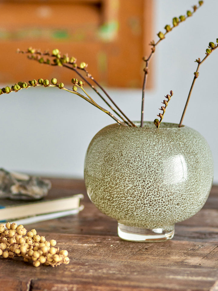 Saia Vase, Guld, Glas