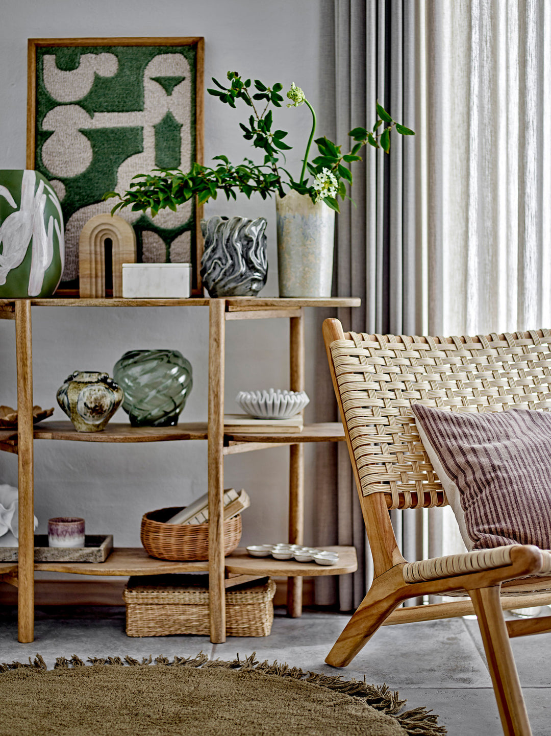 Adalena Deko Vase, Grøn, Stentøj