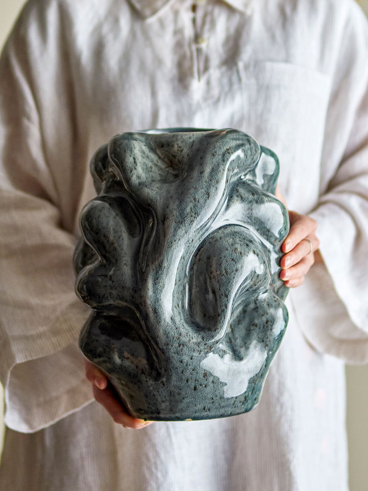 Vuelle Vase, Grå, Stentøj