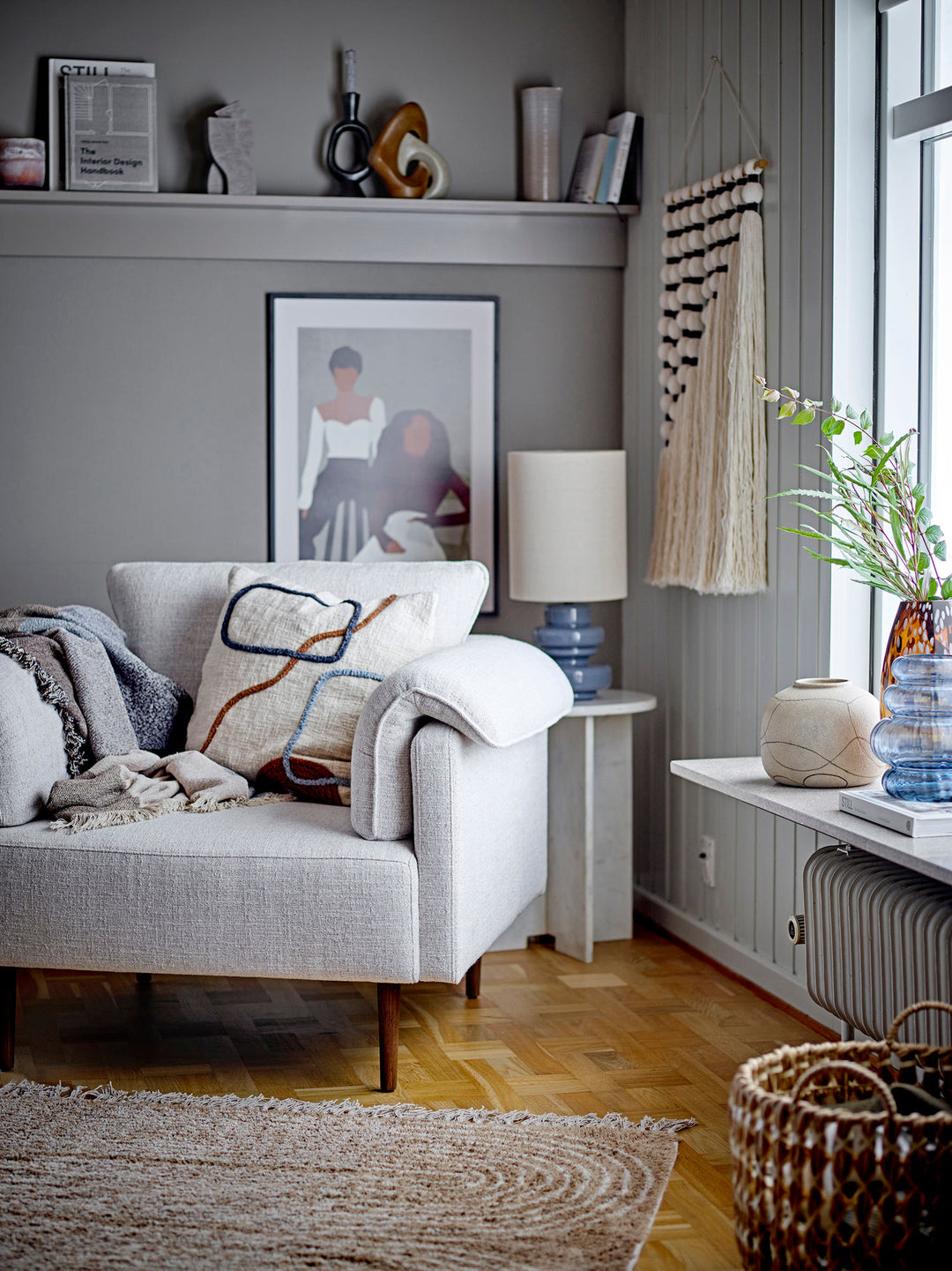 Fabiola Bordlampe, Blå, Glas