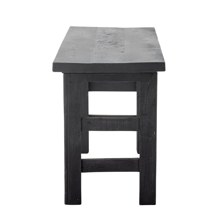 Riber Bænk, Sort, Genanvendt Træ