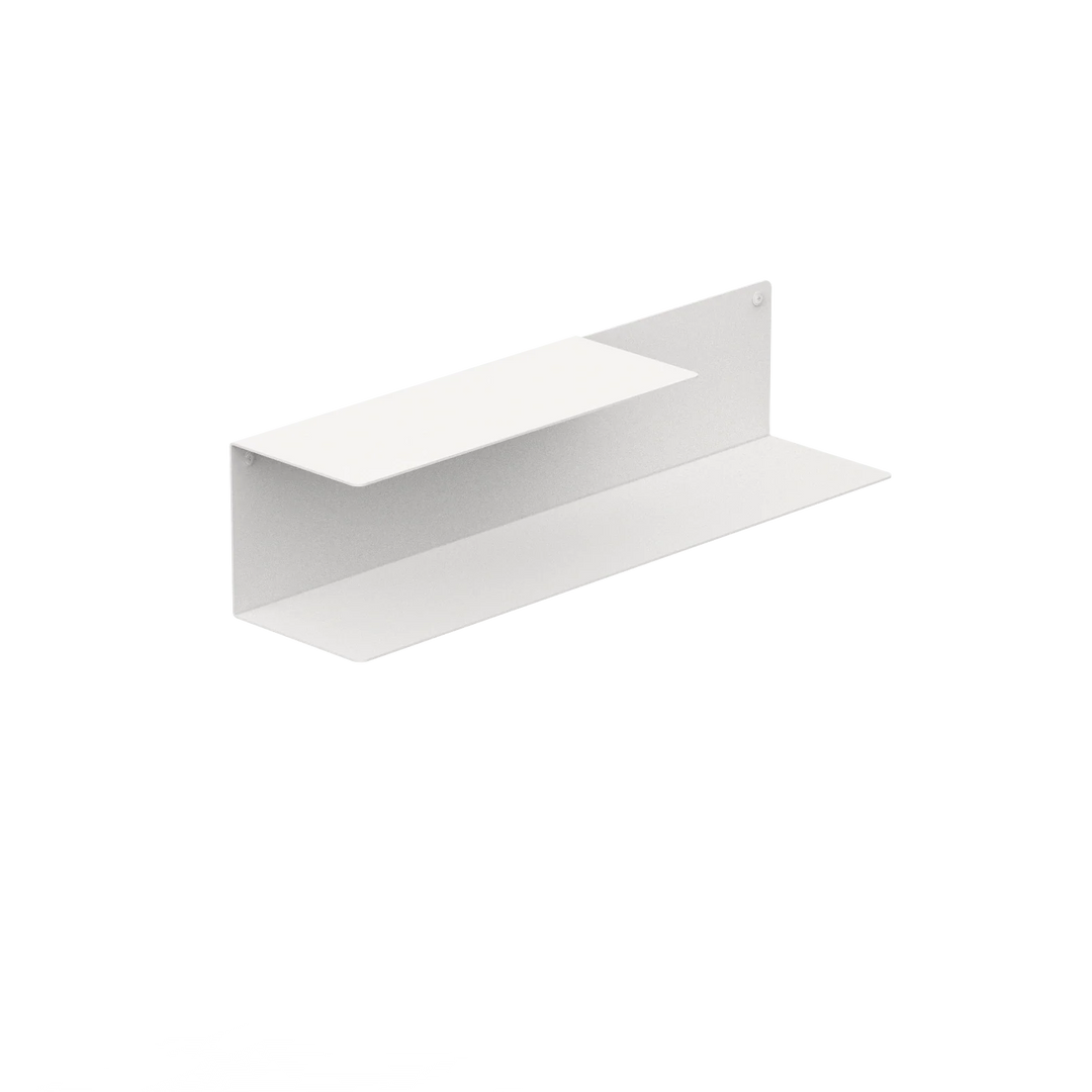 Detaljebillede af PORTO hylde – to-niveaus design i galvaniseret stål