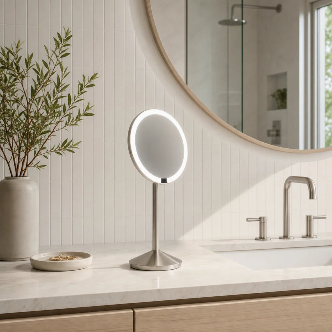 Miroir de voyage, miroir de maquillage - LED & grossissement