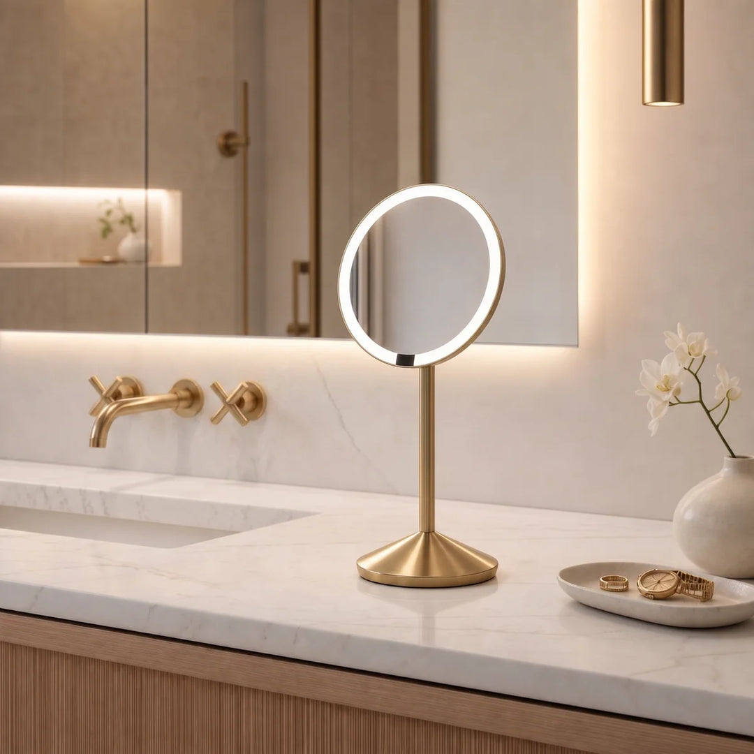 Miroir de voyage, miroir de maquillage - LED & grossissement